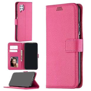 For Huawei P40 Lite  Litchi Texture Horizontal Flip Leather Case with Holder & Card Slots & Wallet & Photo Frame(Rose)