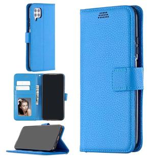 For Huawei P40 Lite  Litchi Texture Horizontal Flip Leather Case with Holder & Card Slots & Wallet & Photo Frame(Blue)