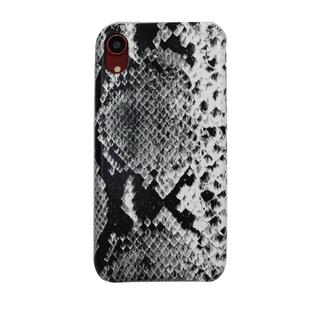 For iPhone XR Snake Skin Pattern PU+PVC Material Shockproof Mobile Protective Case(Grey)