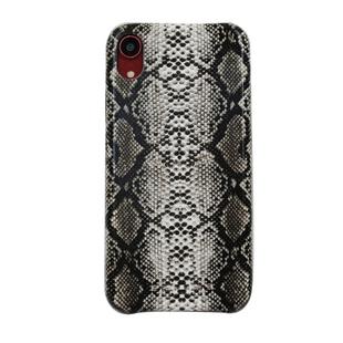 For iPhone XR Snake Skin Pattern PU+PVC Material Shockproof Mobile Protective Case(Light Grey)