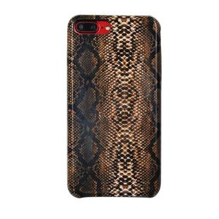 For iPhone 8Plus / 7Plus Snake Skin Pattern PU+PVC Material Shockproof Mobile Protective Case(Light Brown)