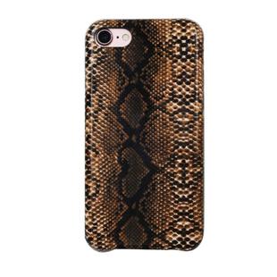 For iPhone 8 / 7 Snake Skin Pattern PU+PVC Material Shockproof Mobile Protective Case(Light Brown)