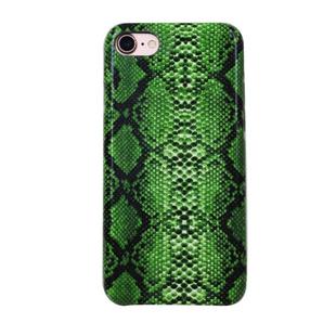 For iPhone 8 / 7 Snake Skin Pattern PU+PVC Material Shockproof Mobile Protective Case(Grass Cyan)