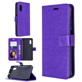 For Samsung Galaxy Xcover Pro Crazy Horse Texture Horizontal Flip Leather Case with Holder & Card Slots & Wallet & Photo Frame(Purple)