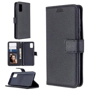 For Samsung Galaxy A41 Litchi Texture Horizontal Flip Leather Case with Holder & Card Slots & Wallet & Photo Frame(Black)