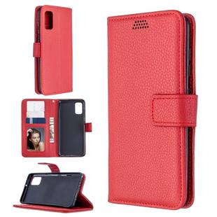For Samsung Galaxy A41 Litchi Texture Horizontal Flip Leather Case with Holder & Card Slots & Wallet & Photo Frame(Red)