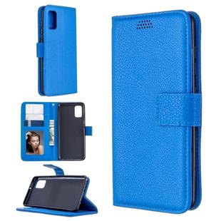 For Samsung Galaxy A41 Litchi Texture Horizontal Flip Leather Case with Holder & Card Slots & Wallet & Photo Frame(Blue)