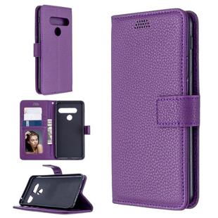 For LG G8ST Litchi Texture Horizontal Flip Leather Case with Holder & Card Slots & Wallet & Photo Frame(Purple)