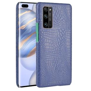 For Huawei Honor 30 Pro Shockproof Crocodile Texture PC + PU Case(Blue)