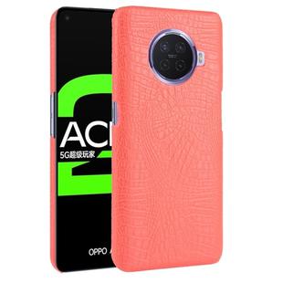 For OPPO Ace2 Shockproof Crocodile Texture PC + PU Case(Red)