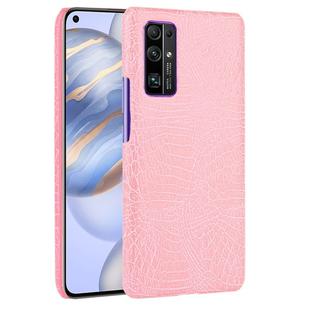 For Huawei Honor 30 Shockproof Crocodile Texture PC + PU Case(Pink)
