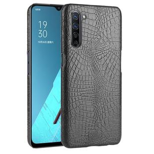 For OPPO Find X2 Lite / Reno 3 5G Shockproof Crocodile Texture PC + PU Case(Black)