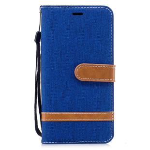 Color Matching Denim Texture Leather Case for Xiaomi Redmi Note 5A, with Holder & Card Slots & Wallet & Lanyard(Royal blue)