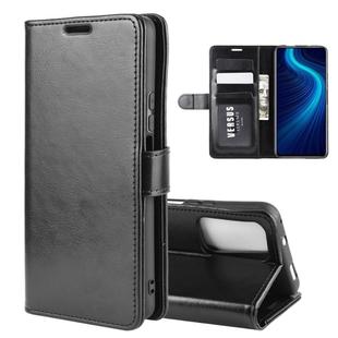 For Huawei Honor X10 5G R64 Texture Single Horizontal Flip Protective Case with Holder & Card Slots & Wallet& Photo Frame(Black)
