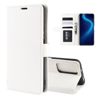 For Huawei Honor X10 5G R64 Texture Single Horizontal Flip Protective Case with Holder & Card Slots & Wallet& Photo Frame(White)