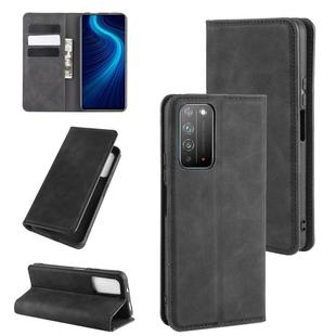 For Huawei Honor X10 5G Retro-skin Business Magnetic Suction Leather Case with Holder & Card Slots & Wallet(Black)