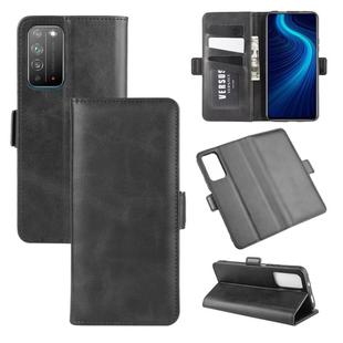 For Huawei Honor X10 5G Dual-side Magnetic Buckle Horizontal Flip Leather Case with Holder & Card Slots & Wallet(Black)