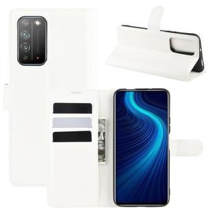 For Huawei Honor X10 5G Litchi Texture Horizontal Flip Protective Case with Holder & Card Slots & Wallet(White)