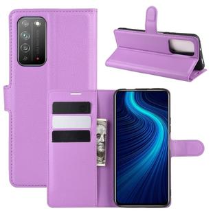 For Huawei Honor X10 5G Litchi Texture Horizontal Flip Protective Case with Holder & Card Slots & Wallet(Purple)