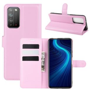 For Huawei Honor X10 5G Litchi Texture Horizontal Flip Protective Case with Holder & Card Slots & Wallet(Pink)
