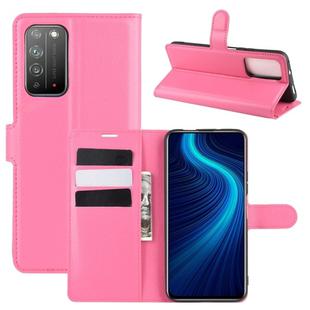 For Huawei Honor X10 5G Litchi Texture Horizontal Flip Protective Case with Holder & Card Slots & Wallet(Rose red)