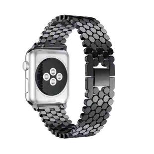 For Apple Watch Ultra 49mm&Watch Ultra 2 49mm / Series 9&8&7 45mm / SE 3&SE 2&6&SE&5&4 44mm / 3&2&1 42mm Honeycomb Stainless Steel Watch Band Strap(Black)