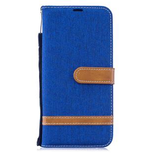 Color Matching Denim Texture Leather Case for Xiaomi Redmi Note 6, with Holder & Card Slots & Wallet & Lanyard(Royal blue)