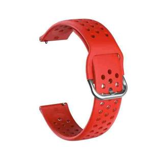 20mm For Huami Amazfit GTS / Samsung Galaxy Watch Active 2 / Huawei Watch GT2 42MM Inner Buckle Breathable Watch Band(Red)