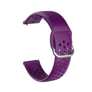 20mm For Huami Amazfit GTS / Samsung Galaxy Watch Active 2 / Huawei Watch GT2 42MM Inner Buckle Breathable Watch Band(Purple)