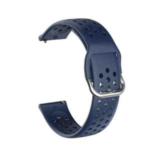 20mm For Huami Amazfit GTS / Samsung Galaxy Watch Active 2 / Huawei Watch GT2 42MM Inner Buckle Breathable Watch Band(Midnight blue)