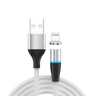 3A USB to 8 Pin Fast Charging + 480Mbps Data Transmission Mobile Phone Magnetic Suction Fast Charging Data Cable, Cable Length: 1m(Silver)
