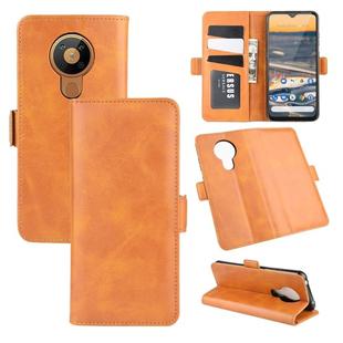 For Nokia 5.3 Dual-side Magnetic Buckle Horizontal Flip Leather Case with Holder & Card Slots & Wallet(Yellow)