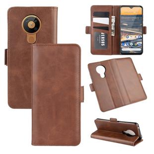 For Nokia 5.3 Dual-side Magnetic Buckle Horizontal Flip Leather Case with Holder & Card Slots & Wallet(Brown)