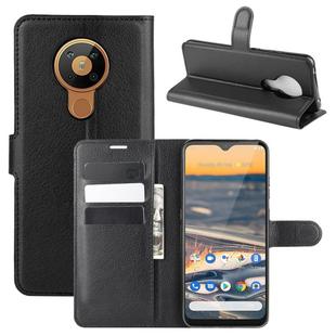 For Nokia 5.3 Litchi Texture Horizontal Flip Protective Case with Holder & Card Slots & Wallet(Black)