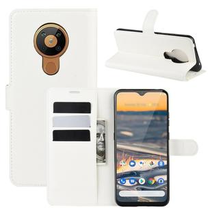 For Nokia 5.3 Litchi Texture Horizontal Flip Protective Case with Holder & Card Slots & Wallet(White)
