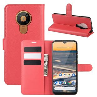 For Nokia 5.3 Litchi Texture Horizontal Flip Protective Case with Holder & Card Slots & Wallet(Red)