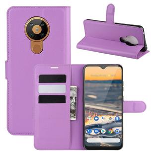 For Nokia 5.3 Litchi Texture Horizontal Flip Protective Case with Holder & Card Slots & Wallet(Purple)