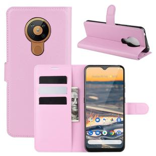 For Nokia 5.3 Litchi Texture Horizontal Flip Protective Case with Holder & Card Slots & Wallet(Pink)