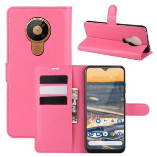 For Nokia 5.3 Litchi Texture Horizontal Flip Protective Case with Holder & Card Slots & Wallet(Rose red)