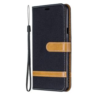Color Matching Denim Texture Leather Case for LG Stylo 5, with Holder & Card Slots & Wallet & Lanyard(Black)