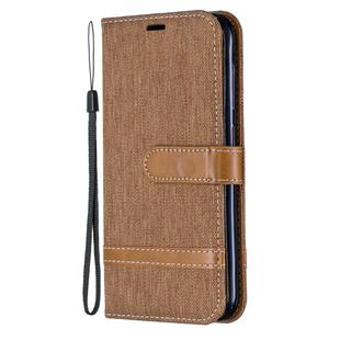 Color Matching Denim Texture Leather Case for Nokia 4.2, with Holder & Card Slots & Wallet & Lanyard(Brown)