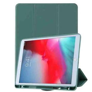 For iPad 9.7(2018) / (2017) / Air 2 / Air Honeycomb Ventilation Foldable Deformation Horizontal Flip PU Leather Case with 3-Folding Holder & Pen Slot  & Smart Sleep / Wake-up(Dark Night Green)