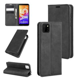 For Huawei Y5p/Honor 9SRetro-skin Business Magnetic Suction Leather Case with Holder & Card Slots & Wallet(Black)