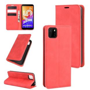 For Huawei Y5p/Honor 9SRetro-skin Business Magnetic Suction Leather Case with Holder & Card Slots & Wallet(Red)