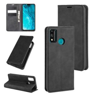 For Huawei Honor 9X lite Retro-skin Business Magnetic Suction Leather Case with Holder & Card Slots & Wallet(Black)