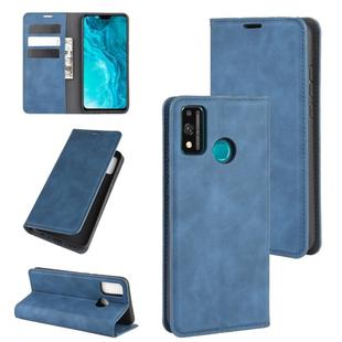 For Huawei Honor 9X lite Retro-skin Business Magnetic Suction Leather Case with Holder & Card Slots & Wallet(Dark Blue)