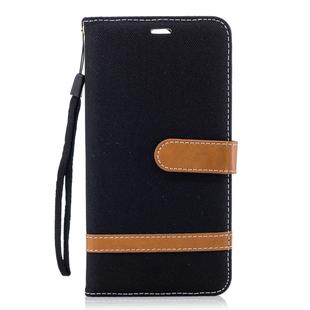 Color Matching Denim Texture Leather Case for Huawei Mate 10 Lite, with Holder & Card Slots & Wallet & Lanyard(Black)