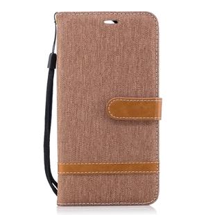 Color Matching Denim Texture Leather Case for Huawei Mate 10 Lite, with Holder & Card Slots & Wallet & Lanyard(Brown)