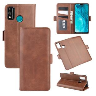 For Huawei Honor 9X lite Dual-side Magnetic Buckle Horizontal Flip Leather Case with Holder & Card Slots & Wallet(Brown)
