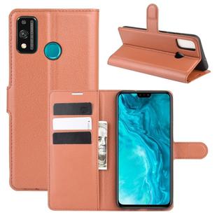 For Huawei Honor 9X lite Litchi Texture Horizontal Flip Protective Case with Holder & Card Slots & Wallet(Brown)